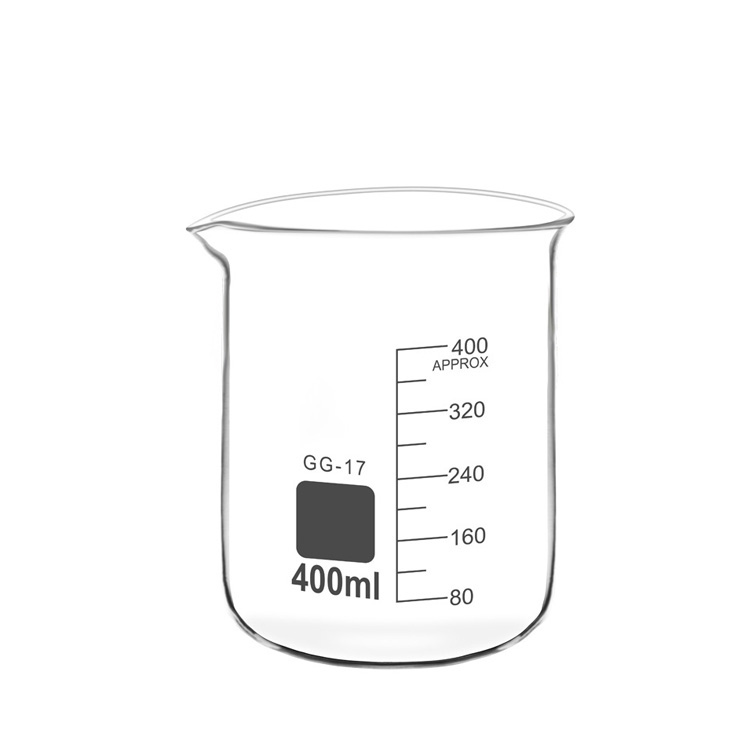 Vaso de precipitados de vidrio de borosilicato 3.3 resistente al calor de laboratorio